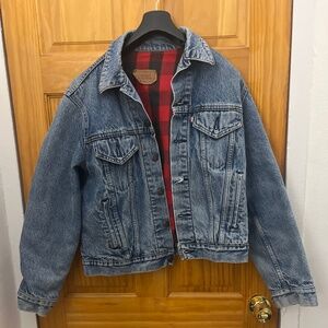 Vintage Oversized Levi’s Jean Jacket with Red Flannel lining